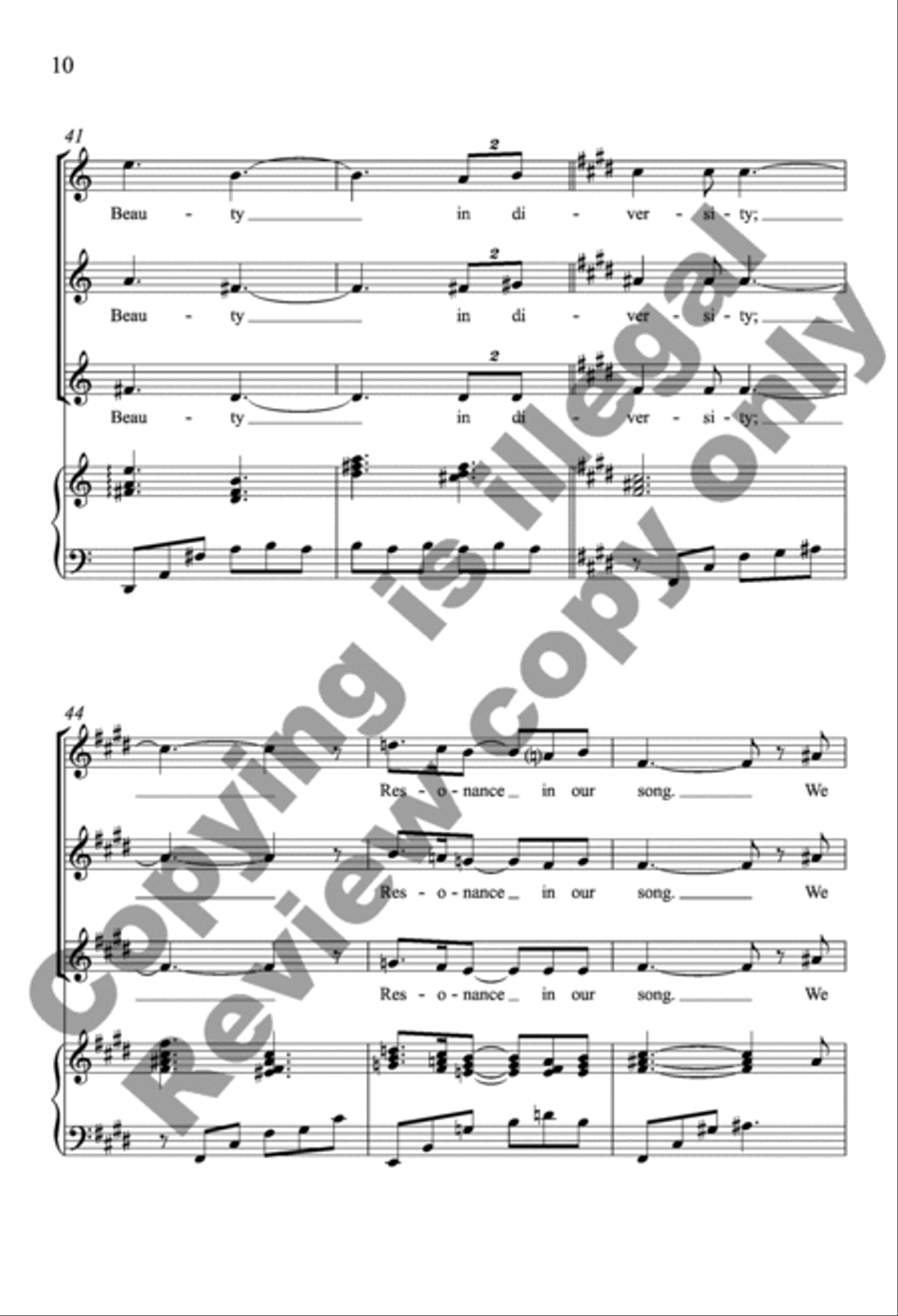 The Music of Being (Piano/Choral Score) SSA scores gallery preview page 10