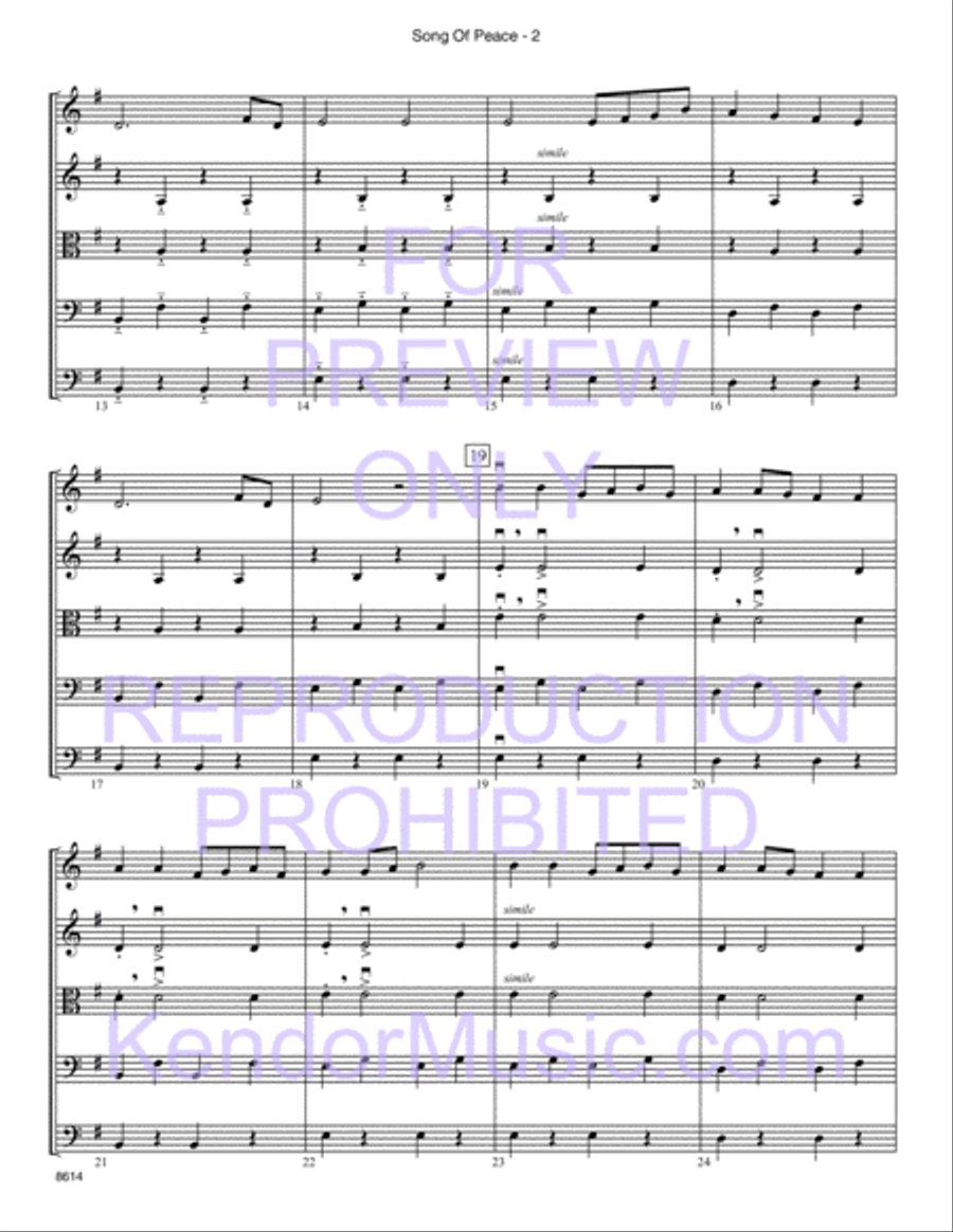 Song Of Peace (Lo Yisa Goy) (Full Score) String Orchestra scores gallery preview page 3