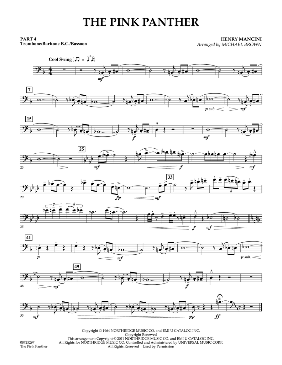 The Pink Panther - Pt.4 - Trombone/Bar. B.C./Bsn. Concert Band scores gallery preview page 1