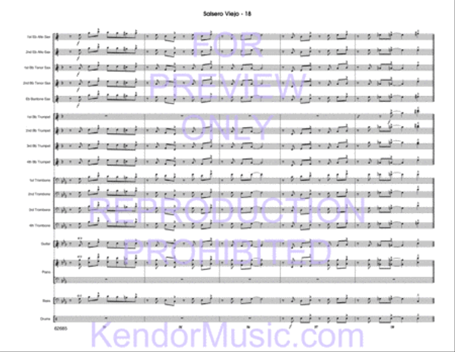 Salsero Viejo (Full Score) Jazz Ensemble scores gallery preview page 19