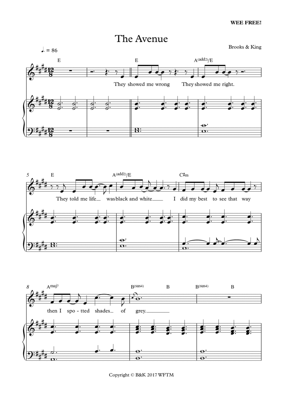 THE AVENUE Tenor Voice scores gallery preview page 1