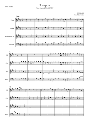 Book cover for Hornpipe (G.F. Handel HWV 348-350) for Woodwind Quartet