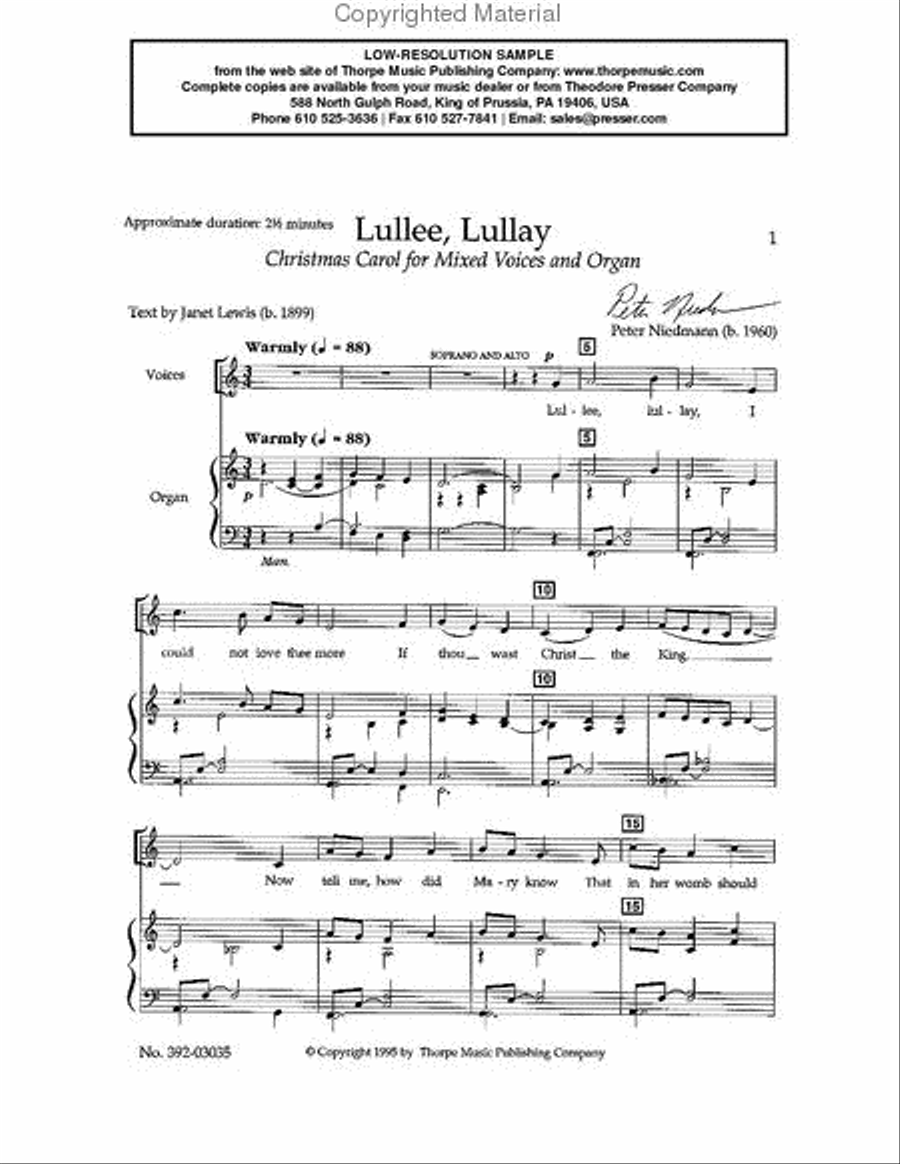 Lullee, Lullay Lullee, Lullay 4-Part scores gallery preview page 2