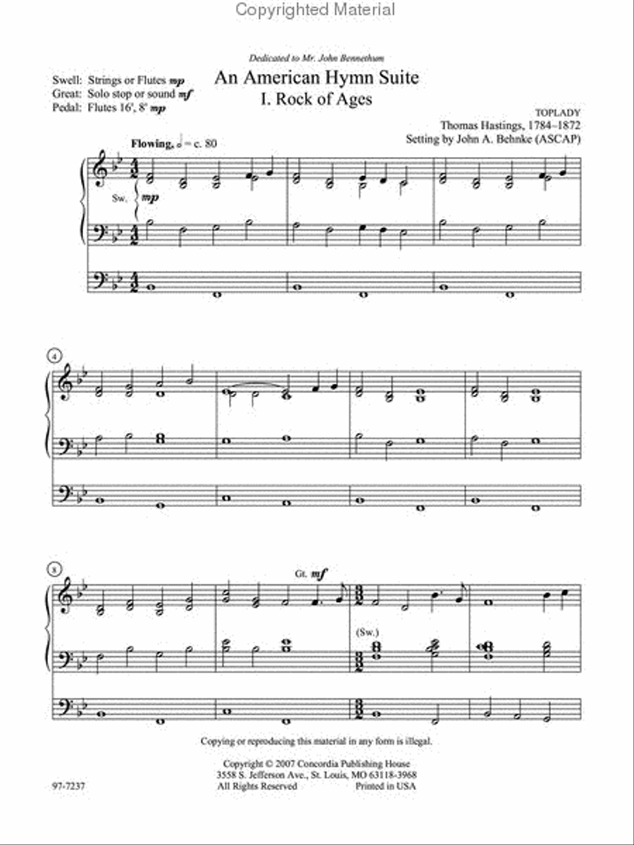 An American Hymn Suite Organ scores gallery preview page 2