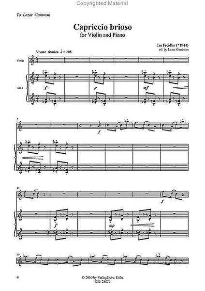 Capriccio brioso für Violine und Klavier (2008)