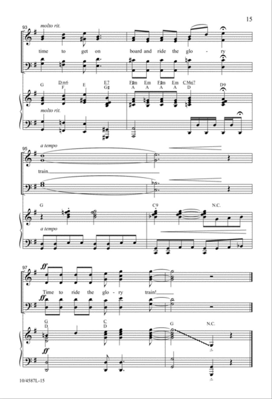 Ride the Glory Train Ride the Glory Train 4-Part scores gallery preview page 15