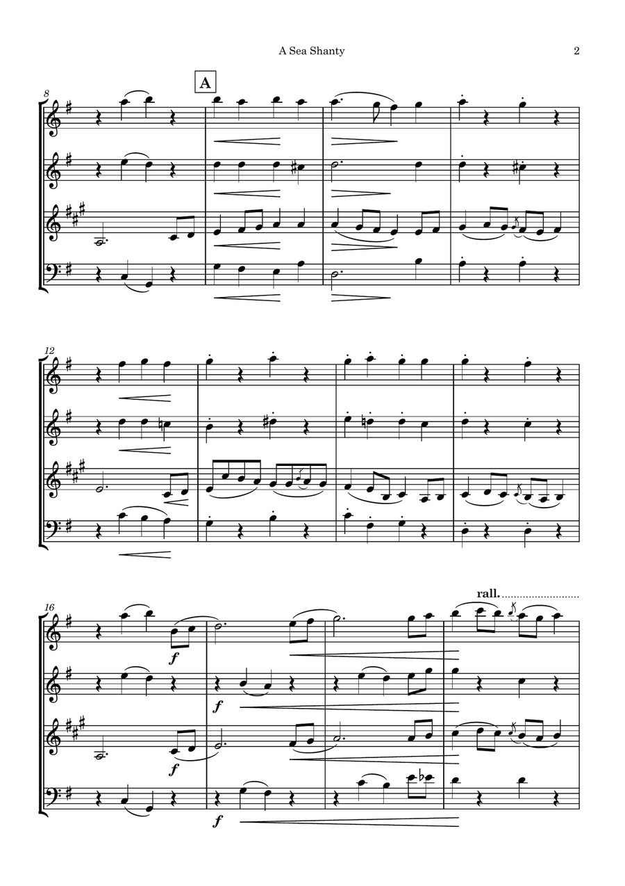 A Sea Shanty A Sea Shanty Woodwind Quartet scores gallery preview page 3