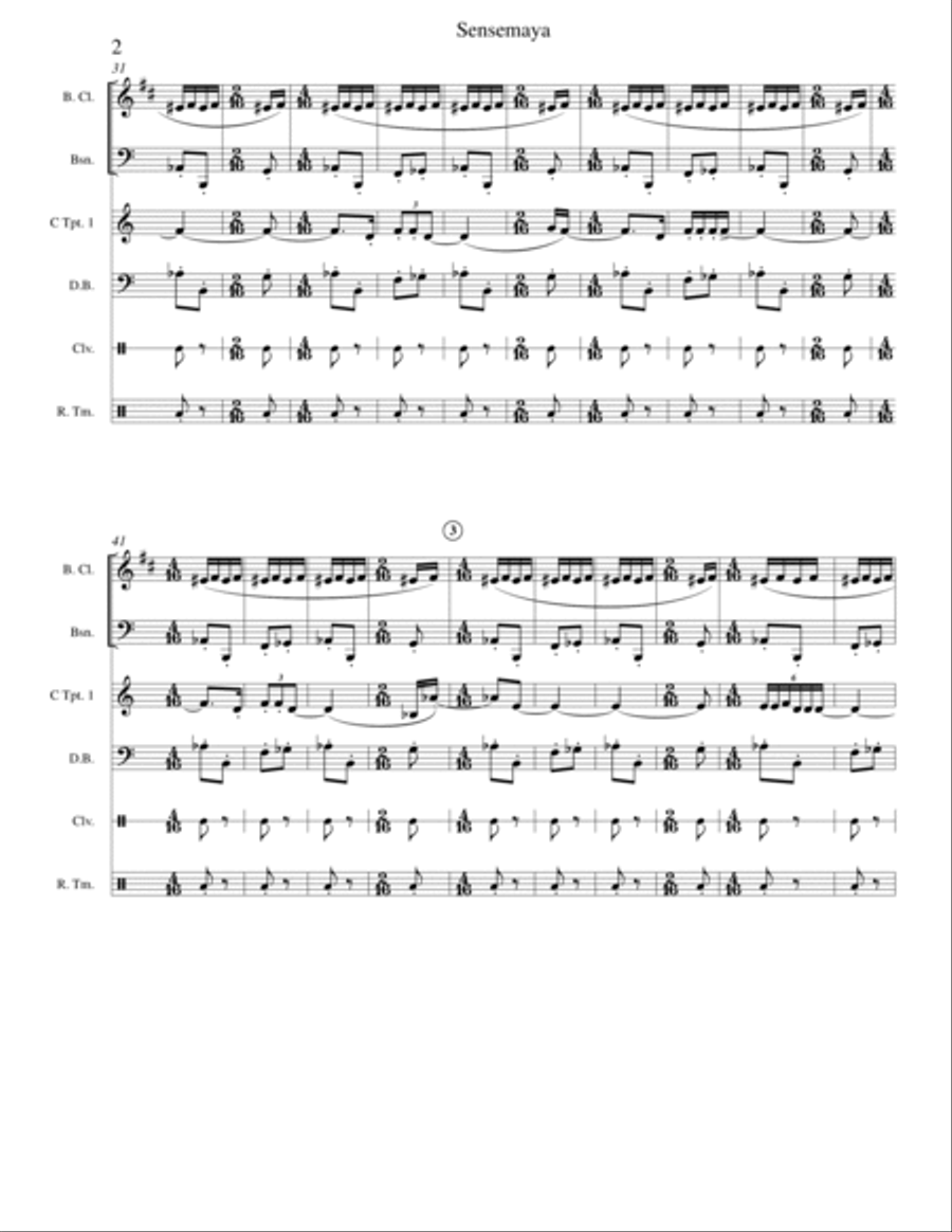 Revueltas 1938 Sensemayá canto para matar a una culebra for Chamber Ensemble Large Ensemble scores gallery preview page 2
