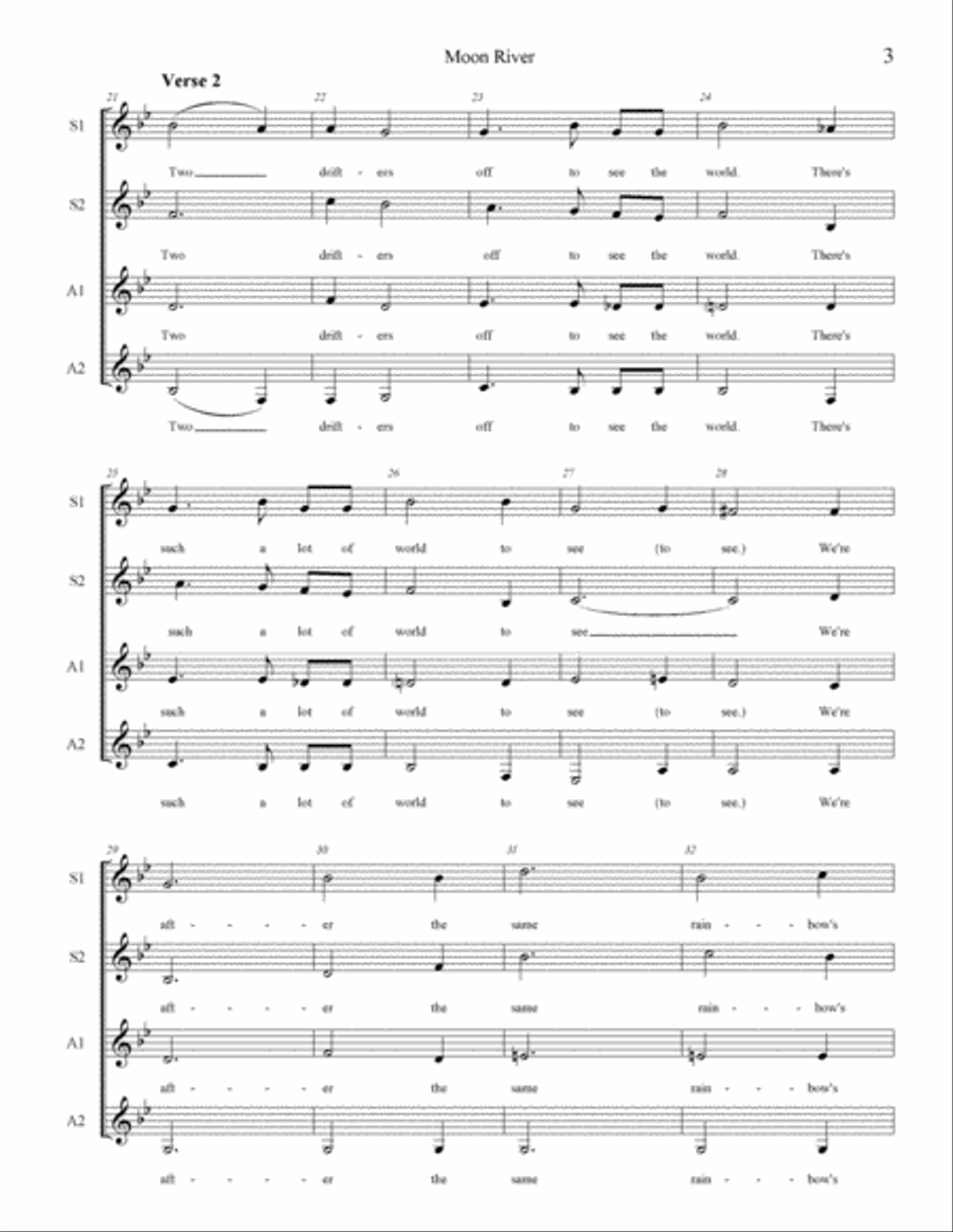 Moon River Moon River SSAA scores gallery preview page 3
