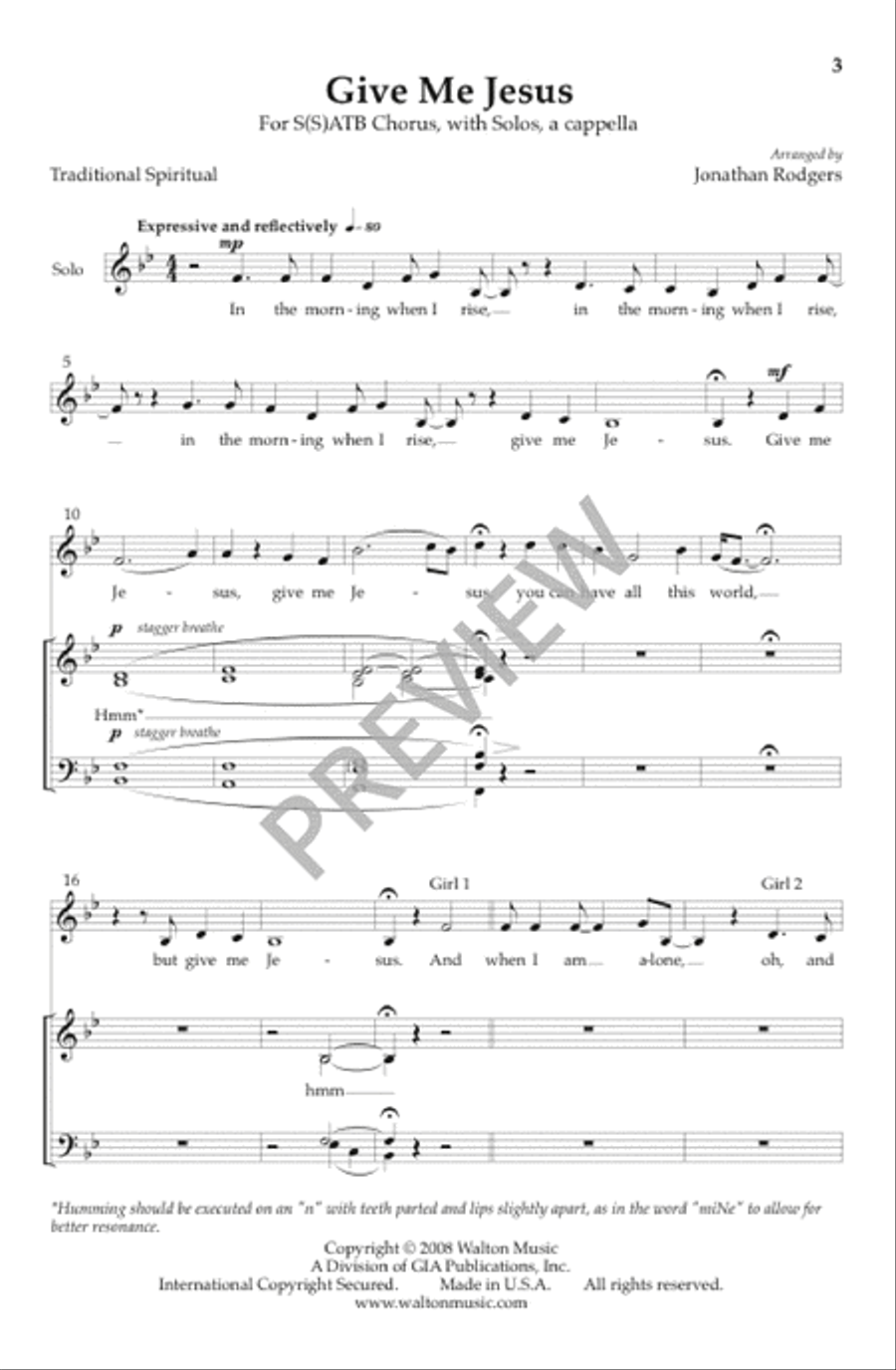 Give Me Jesus 4-Part scores gallery preview page 4