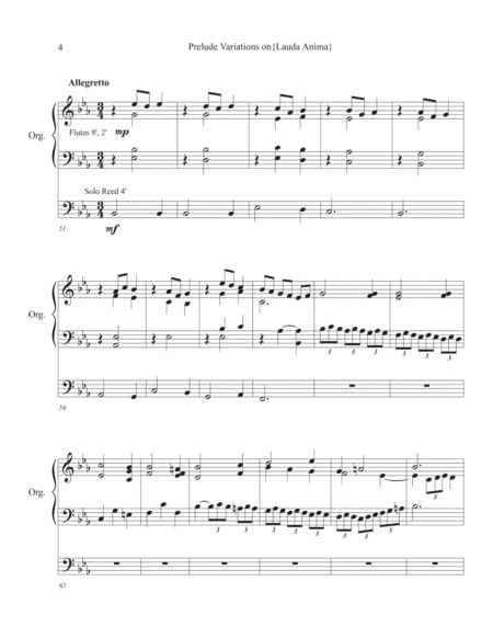 Prelude Variations on "Lauda anima" (for Organ)