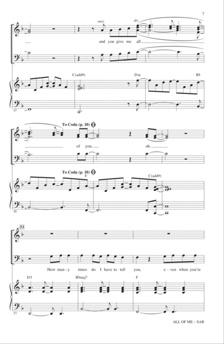 All Of Me (arr. Mac Huff) 3-Part scores gallery preview page 6