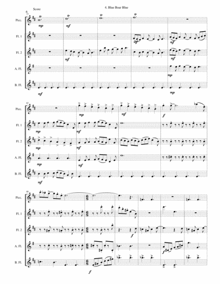 Blue Boar Blue for flute quintet (piccolo, 2 flutes, alto flute and bass flute) image number null