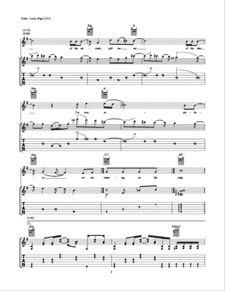 Lucky Electric Guitar scores gallery preview page 3