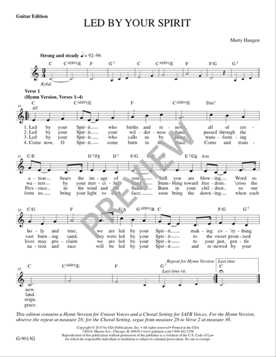Led by Your Spirit - Guitar edition Guitar scores gallery preview page 2