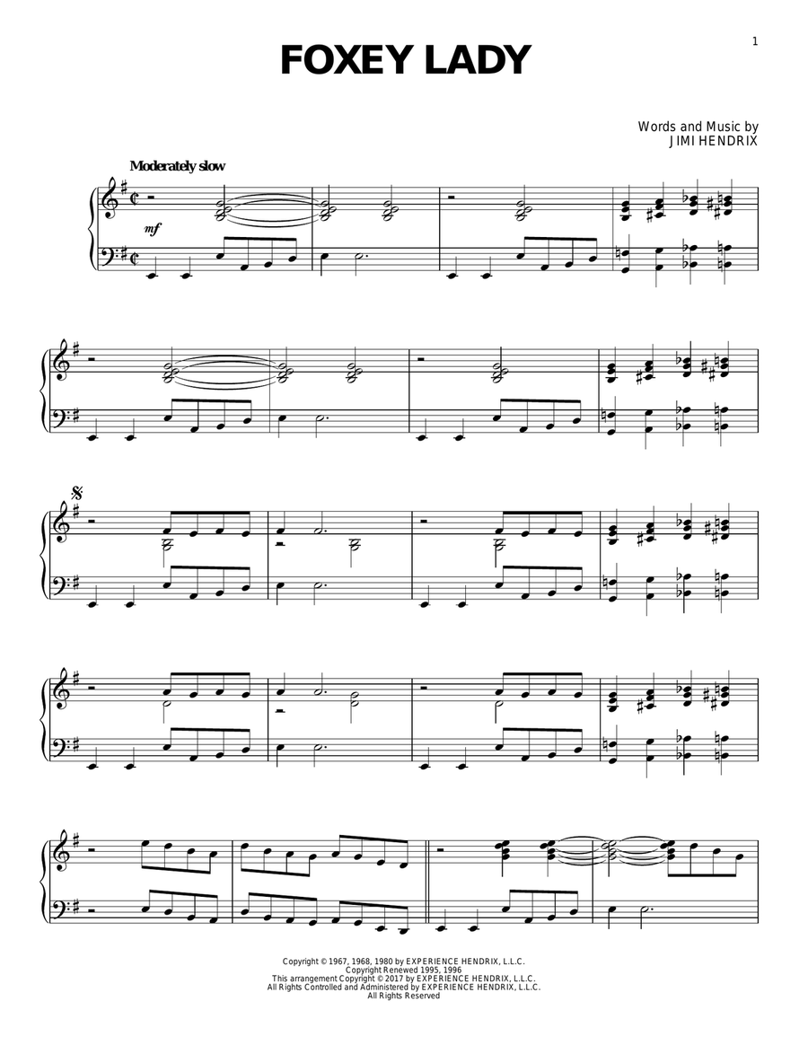 Foxey Lady [Jazz version] Piano Solo scores gallery preview page 1
