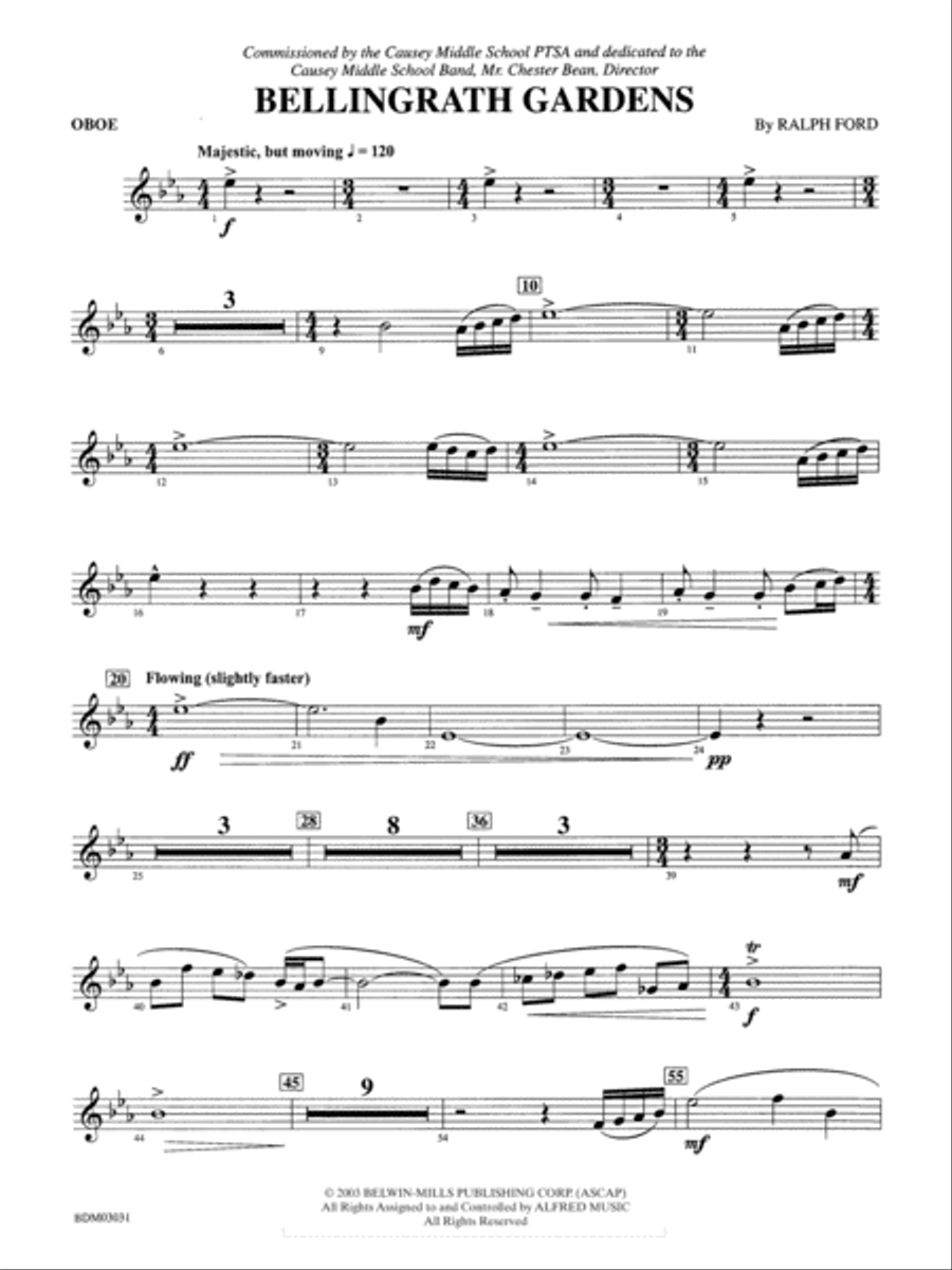 Bellingrath Gardens: Oboe Concert Band scores gallery preview page 1