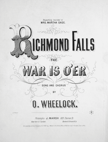 Richmond Falls, The War is Over. Song and Chorus