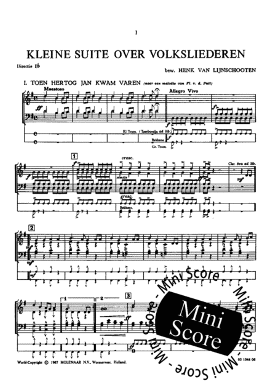 Kleine Suite Over Volksliederen Concert Band scores gallery preview page 5