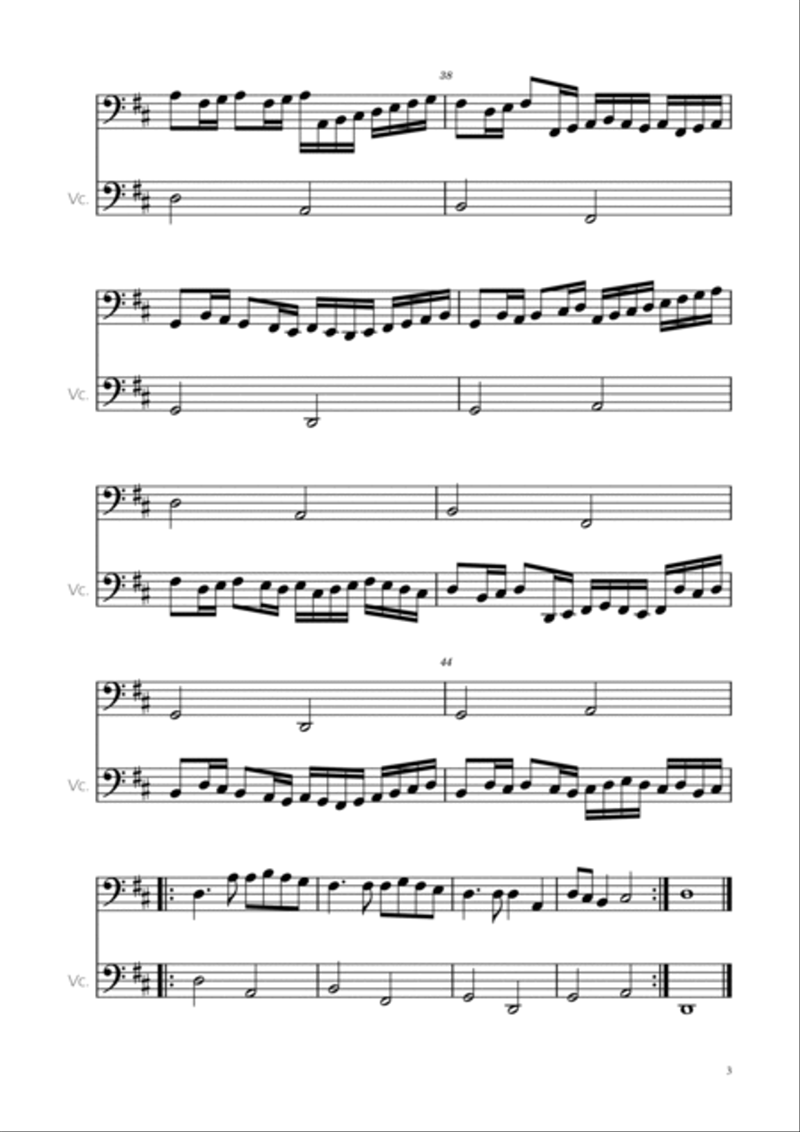 Canon in D Easy Cello Duet String Duet scores gallery preview page 3