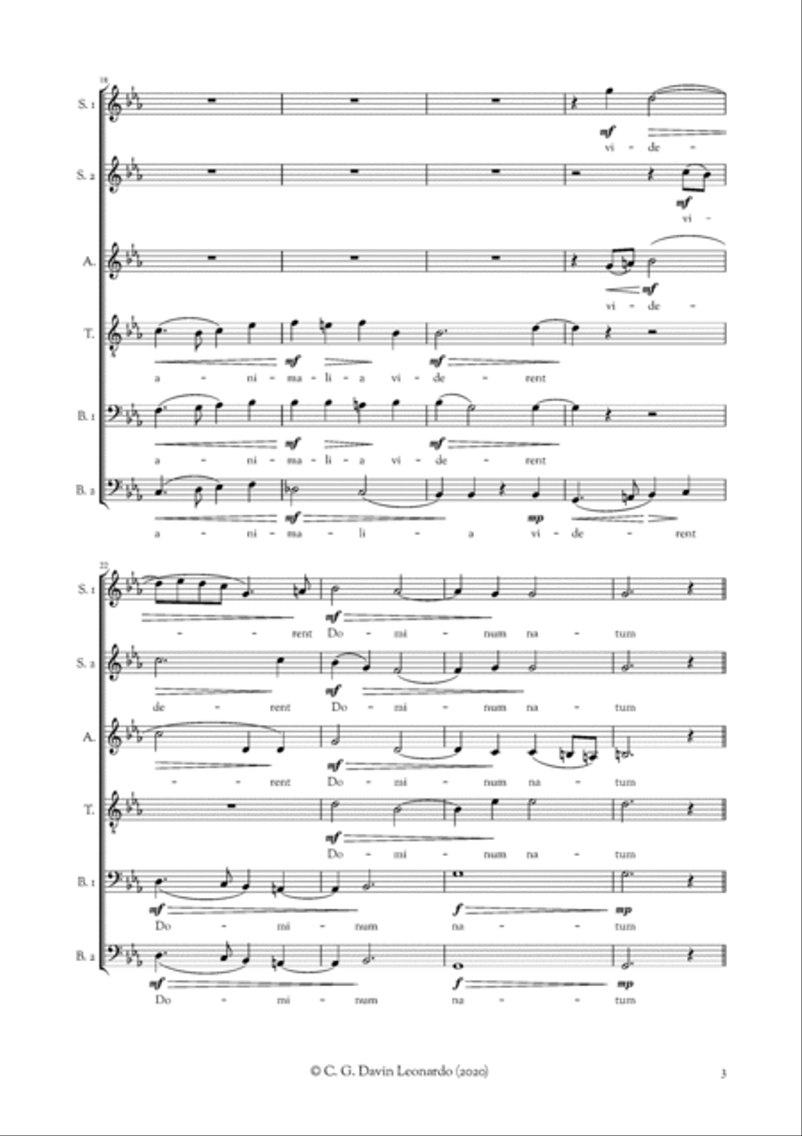 O magnum mysterium - acapella 3 movements choral music Divisi scores gallery preview page 5