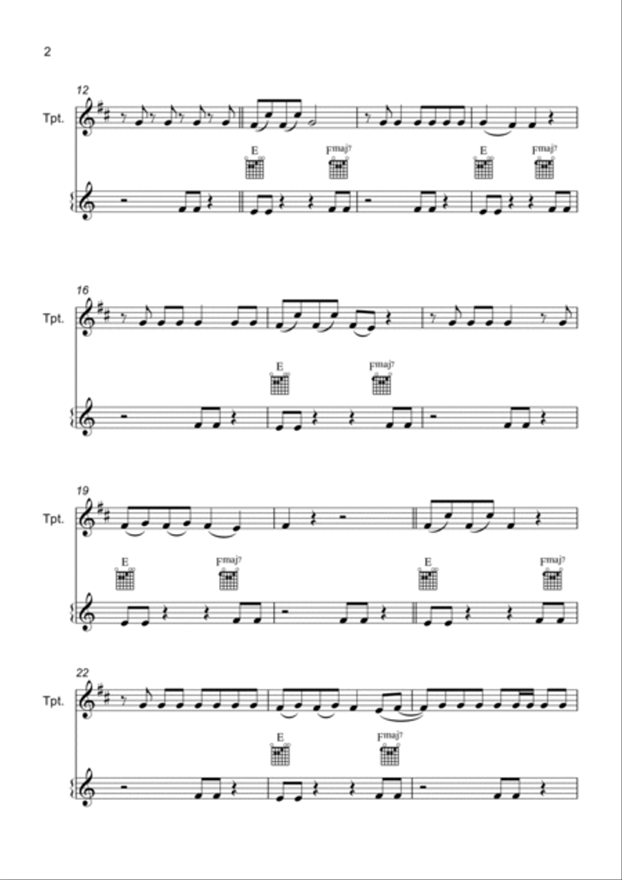 Unholy B-Flat Trumpet scores gallery preview page 2