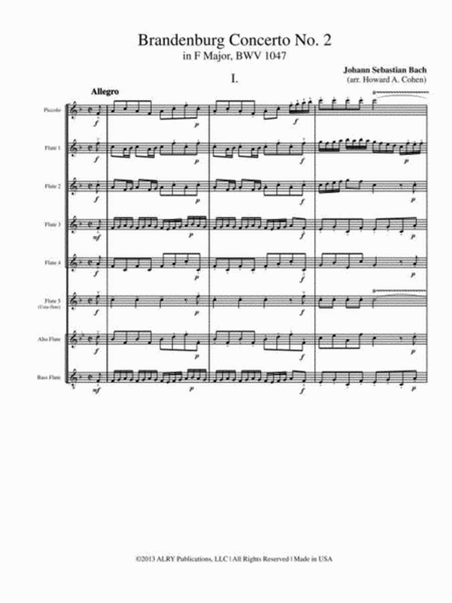 Brandenburg Concerto No. 2 for Flute Choir