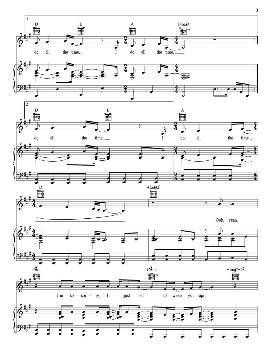 Obsessed Piano, Vocal, Guitar scores gallery preview page 3