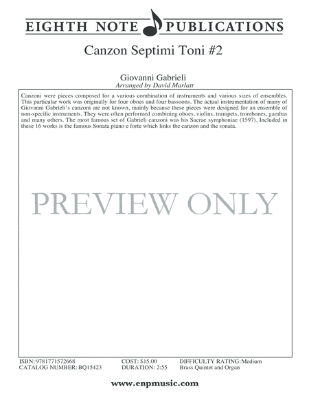 Canzon Septimi Toni #2 image number null