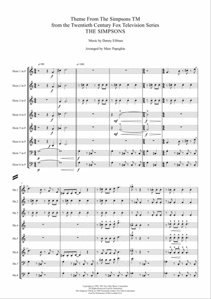 Theme From The Simpsons TM from the Twentieth Century Fox Television Series THE SIMPSONS Brass Ensemble scores gallery preview page 2