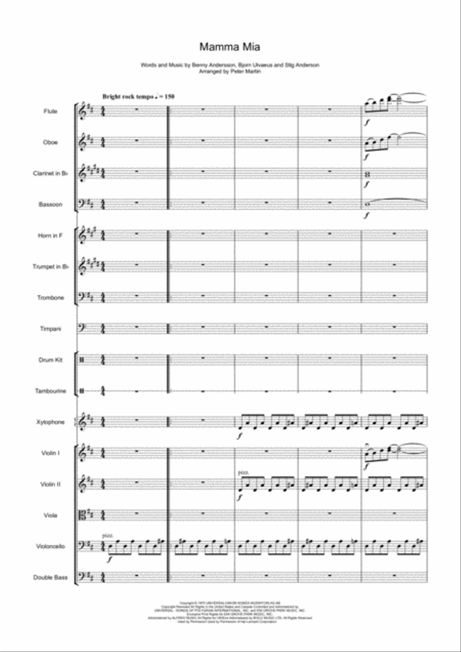 Mamma Mia Full Orchestra scores gallery preview page 3