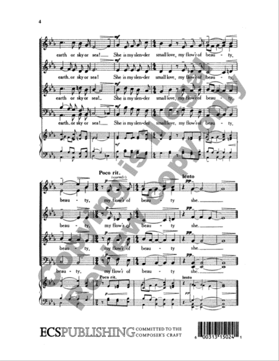 Flower of Beauty (Choral Score) Divisi scores gallery preview page 11