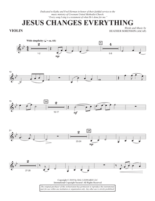 Book cover for Jesus Changes Everything - Violin