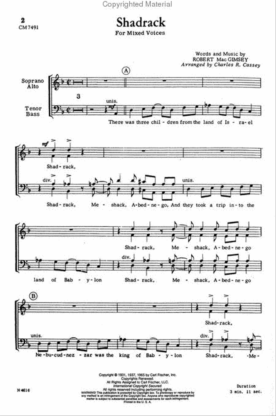 Shadrack Shadrack 4-Part scores gallery preview page 2