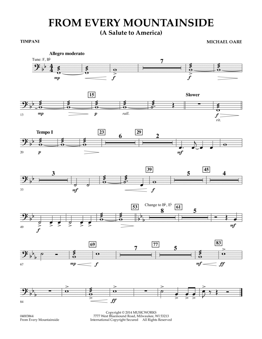 From Every Mountainside (A Salute to America) - Timpani Concert Band scores gallery preview page 1