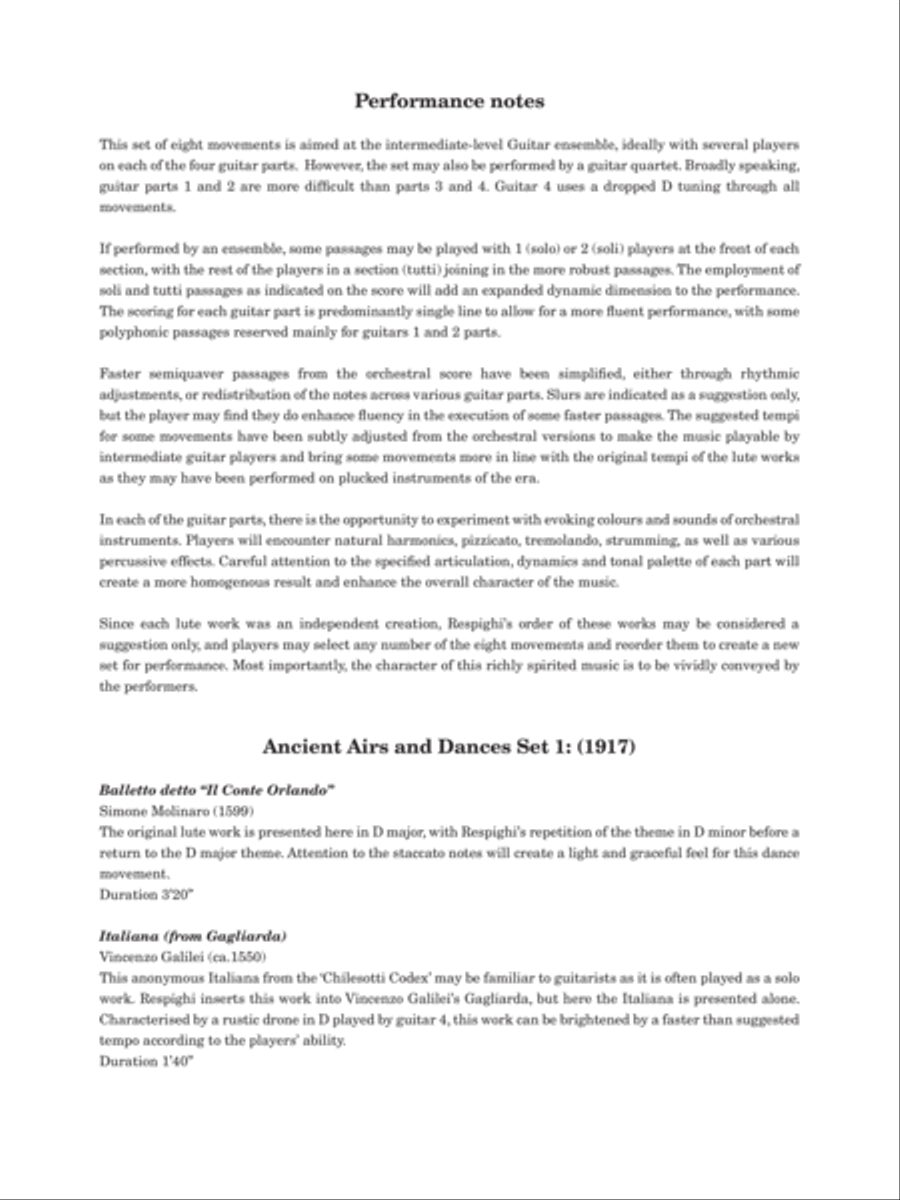 Ancient Airs and Dances Guitar Ensemble scores gallery preview page 4