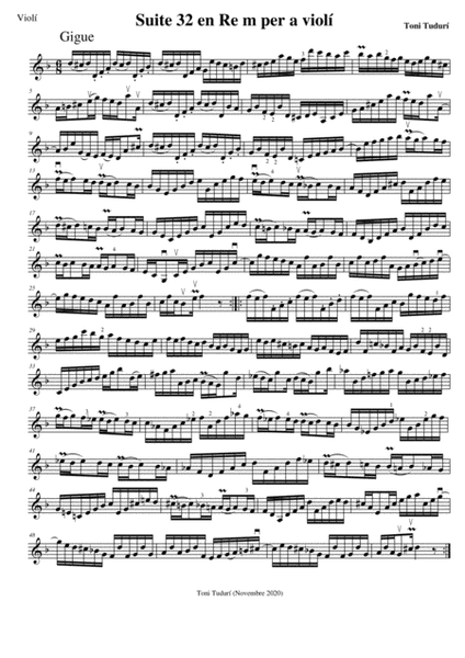 Gigue for violin solo baroque suite nº 32 image number null