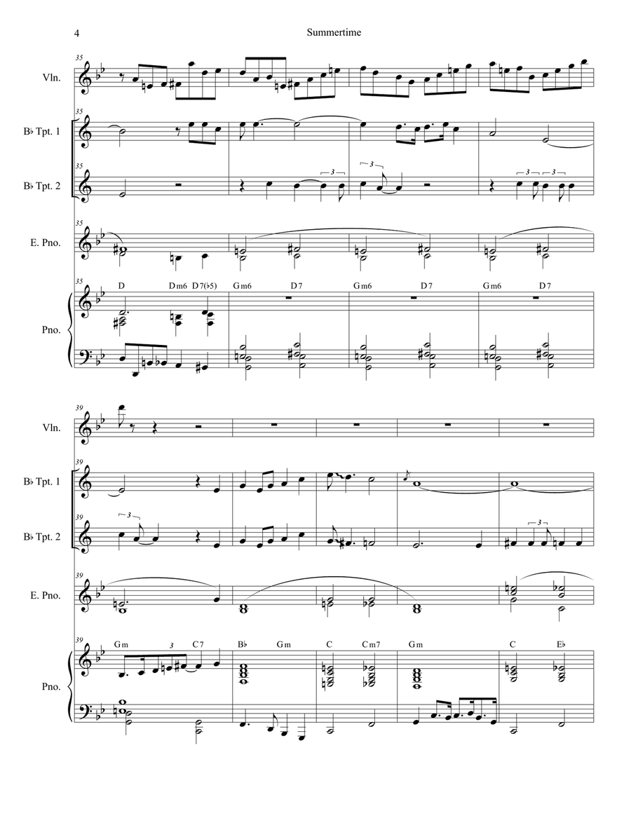 Summertime Summertime Trumpet Duet scores gallery preview page 4