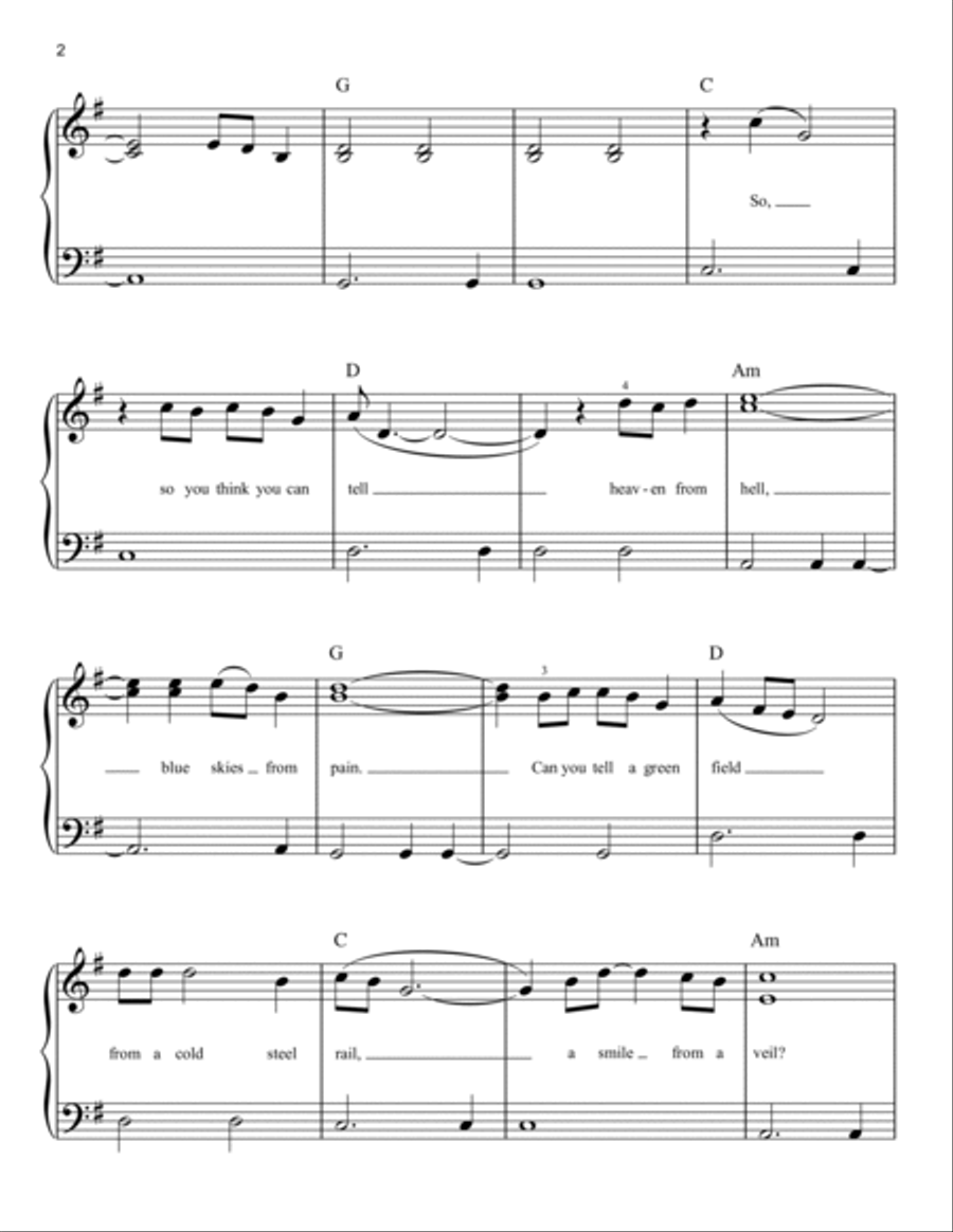 Wish You Were Here Easy Piano scores gallery preview page 2