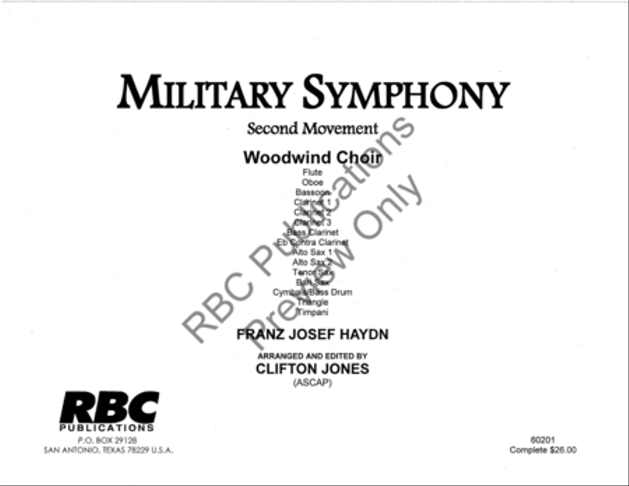Military Symphony 2Nd Movement Woodwind Choir Octavo scores gallery preview page 2