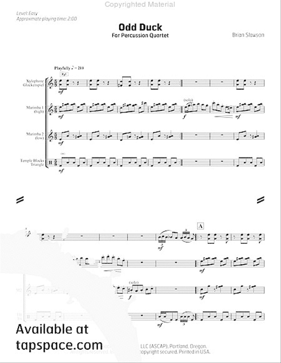 Odd Duck Odd Duck Percussion Ensemble scores gallery preview page 6