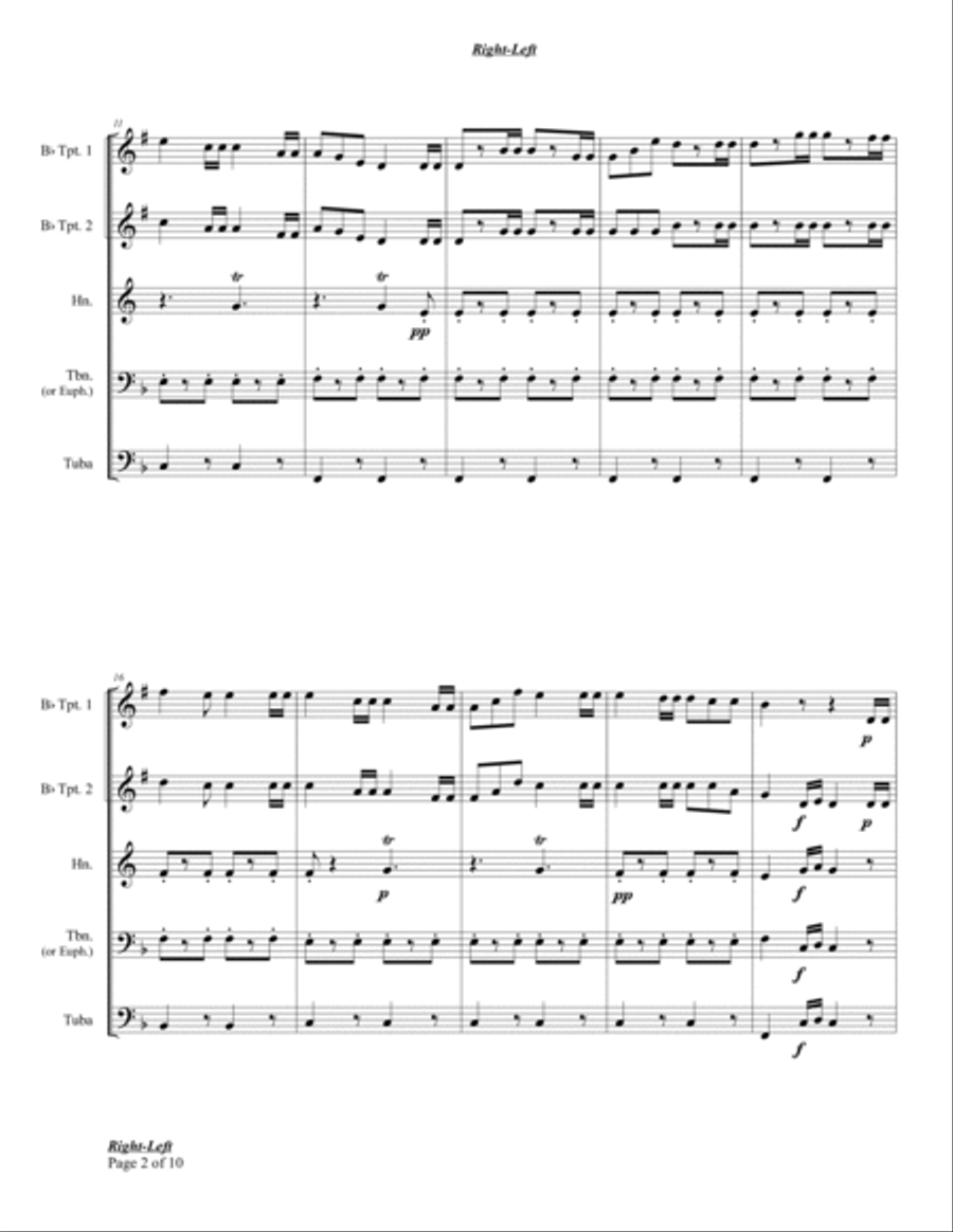Right-Left Brass Quintet scores gallery preview page 4