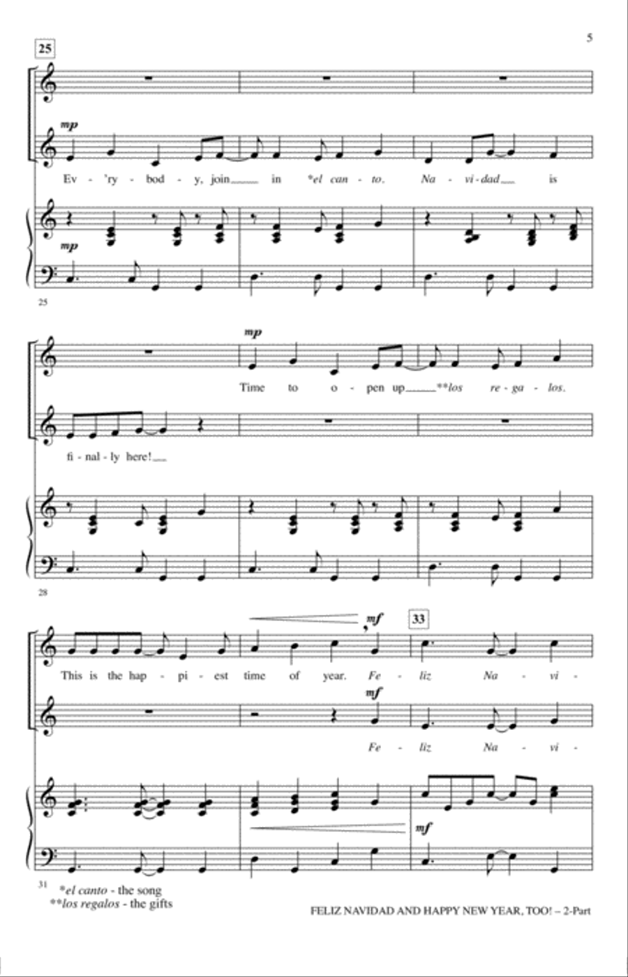 Feliz Navidad And Happy New Year, Too! 2-Part scores gallery preview page 4