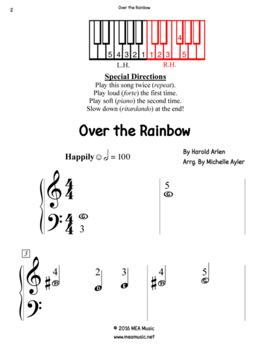 Over The Rainbow (from The Wizard Of Oz) Easy Piano scores gallery preview page 2