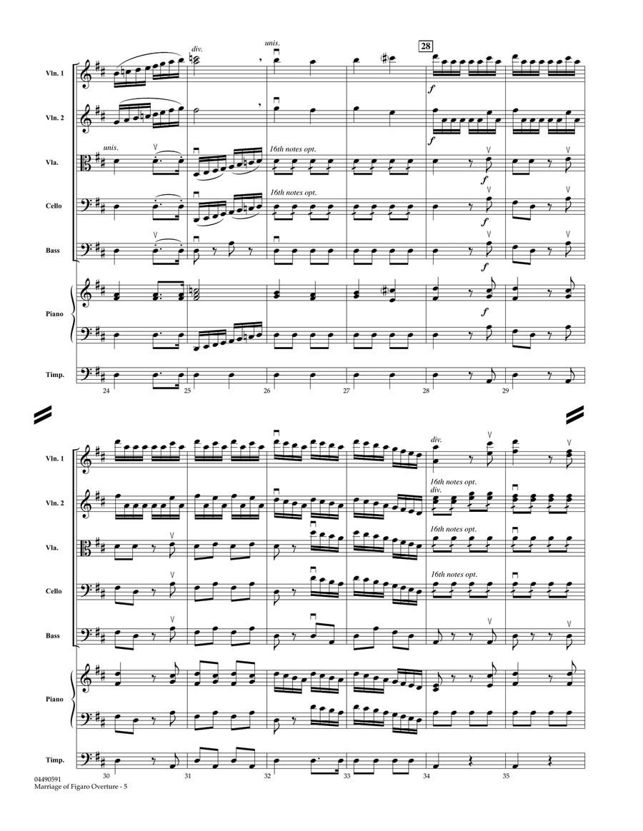 Overture to Marriage of Figaro - Full Score String Orchestra scores gallery preview page 3