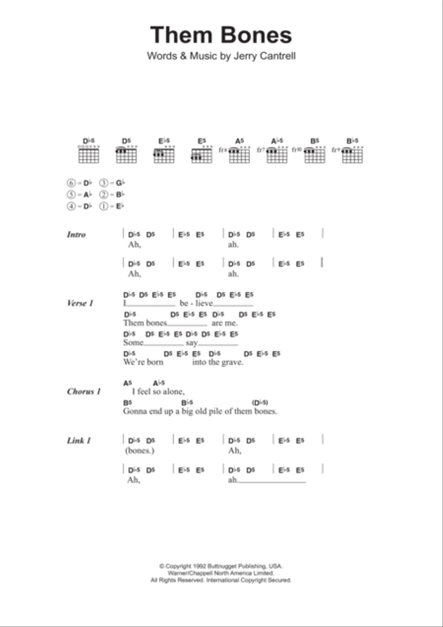 Them Bones Guitar scores gallery preview page 1