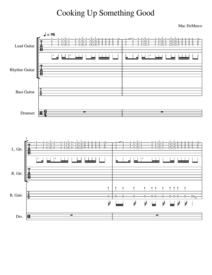 Cooking Up Something Good Acoustic Guitar scores gallery preview page 1