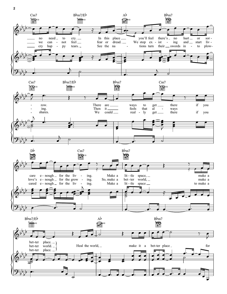 Heal The World Acoustic Guitar scores gallery preview page 2