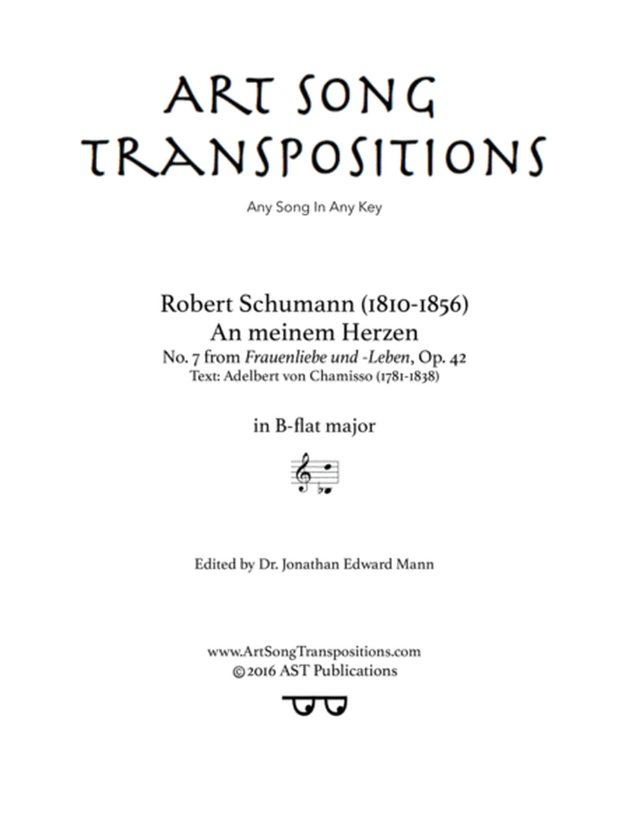 SCHUMANN: An meinem Herzen, Op. 42 no. 7 (transposed to B-flat major)