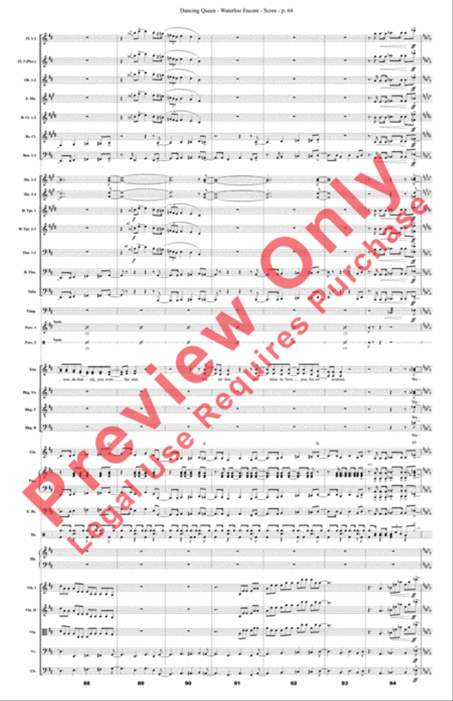 Mamma Mia! Medley Mamma Mia! Medley Full Orchestra scores gallery preview page 65